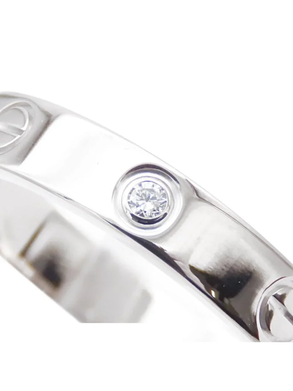 Cartier Mini Love Ring White Gold 18K Diamond 58